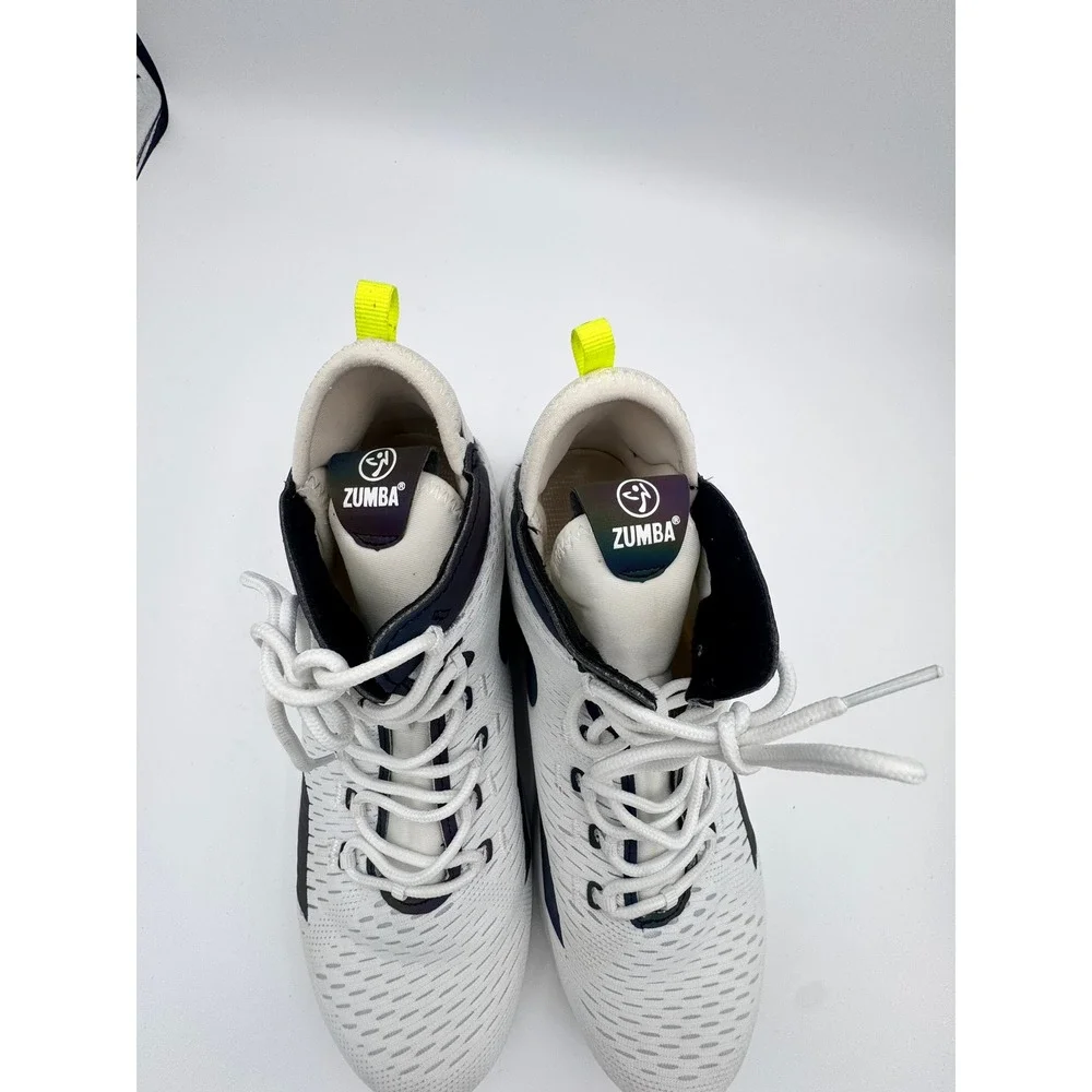 Zumba Air Funk Womens 10 White Black High Top Dance Fitness Sneakers Z1F00008